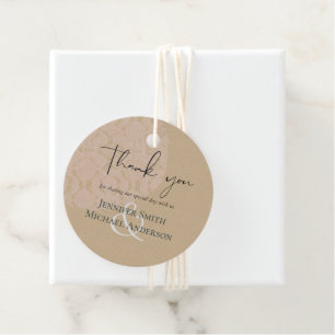 Étiquettes Cadeau Terre Naturelle Bois Rustique Feuilles Mariage