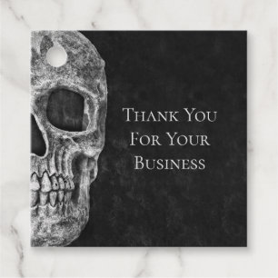 Étiquettes Cadeau Tête de crâne Gothique Boutique De Tatouage Noir E