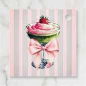 Étiquettes Cadeau Tétine rétro fraise parfait matcha rose noeud papi (Dos)