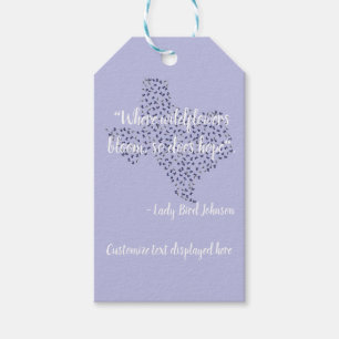 Étiquettes-cadeau Texas Bluebonnet Fleurs sauvages Message d'espoir