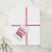 Étiquettes-cadeau Texte de fille d'anniversaire rouge (Avec de la ficelle)