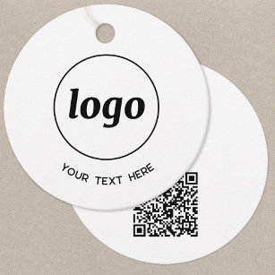 Étiquettes Cadeau Texte du logo simple et codes QR Balises de prix d