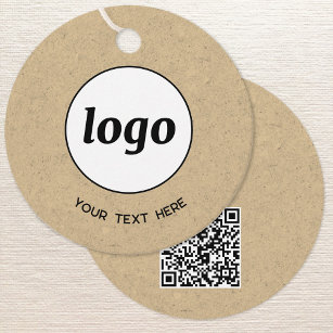 Étiquettes Cadeau Texte du logo simple et codes QR Balises de prix d