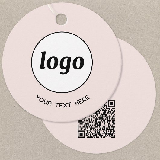 Étiquettes Cadeau Texte du logo simple et codes QR Balises de prix d