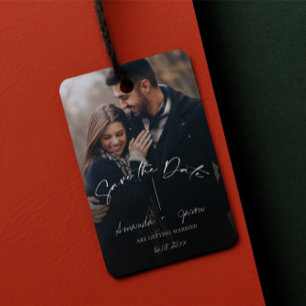 Étiquettes-cadeau Texte mignon superposer deux mariages photo Enregi