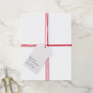 Étiquettes-cadeau Texte minimaliste Joyeux Noël noir blanc