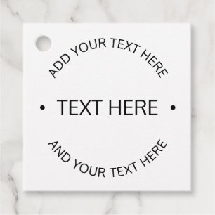 Étiquettes Cadeau Texte modifiable simple et moderne Blanc et noir