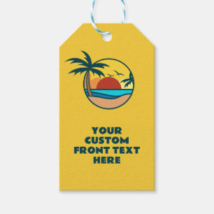 Étiquettes-cadeau Texte personnalisé Coucher de soleil sur la plage
