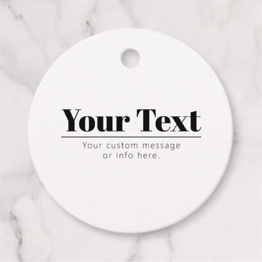 Étiquettes Cadeau Texte rétro-moderne élégant | Noir & Blanc (Devant)