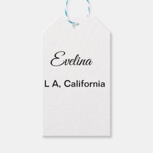 Étiquettes-cadeau Texte simple minimal ajoutez votre nom lieu ville