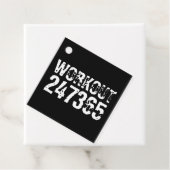 Étiquettes Cadeau Texte usé et rayé Workout 247365 blanc (En situation)