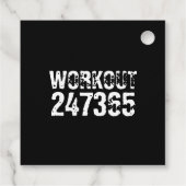 Étiquettes Cadeau Texte usé et rayé Workout 247365 blanc (Dos)