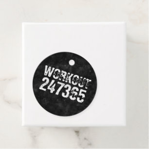 Étiquettes Cadeau Texte usé et rayé Workout 247365 vintage