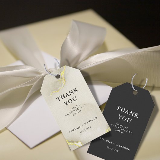 Étiquettes-cadeau Texture de Mariage de Remerciement de Marbre de Fe