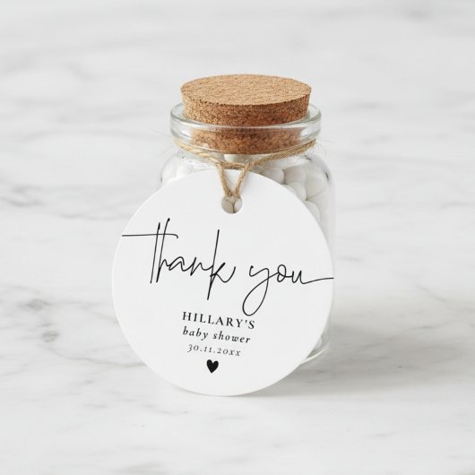 Étiquettes Cadeau Thank you Elegant Calligraphy Baby Shower  