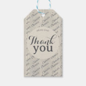 Étiquettes-cadeau Thank you modern script text kraft paper grey (Devant)