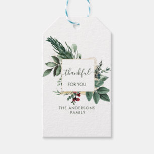 Étiquettes-cadeau Thankful for you !