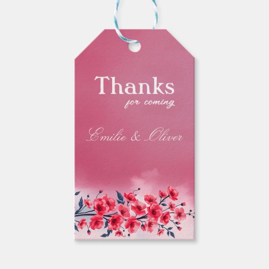 Étiquettes-cadeau Thanks for coming and your name (Devant)