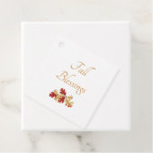 Étiquettes Cadeau Thanksgiving Automne rouge Feuilles or (En situation)