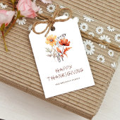 Étiquettes-cadeau Thanksgiving Elegant Automne Floral Fleur sauvage