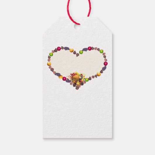 Étiquettes-cadeau Thanksgiving Heart et Cornucopia (Dos)