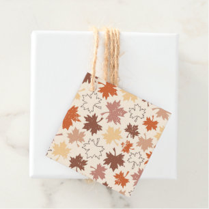 Étiquettes Cadeau Thanksgiving jour design, automne feuilles naturel