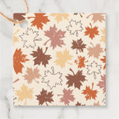 Étiquettes Cadeau Thanksgiving jour design, automne feuilles naturel (Devant)