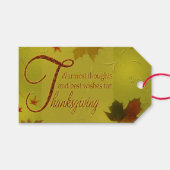 Étiquettes-cadeau Thanksgiving veut typographie Feuilles (Devant (Horizontal))