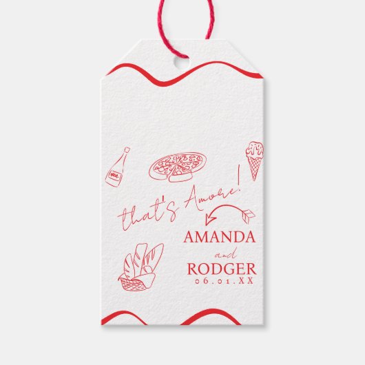 Étiquettes-cadeau That’s Amore Italian Doodles Wedding (Devant)