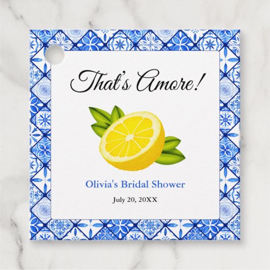 Étiquettes Cadeau That's Amore | Réception de mariage Méditerranéen  (Devant)