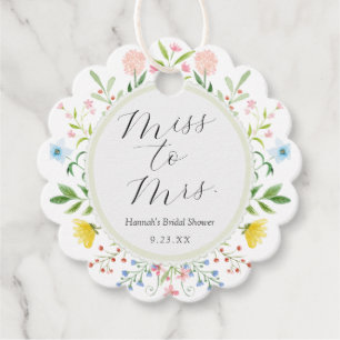 Étiquettes Cadeau Thé à temps Fantaisiste Bridal Shower aux fleurs s