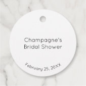 Étiquettes Cadeau Thé de douche de mariage écriture moderne (Dos)