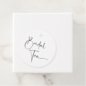 Étiquettes Cadeau Thé de douche de mariage écriture moderne (En situation)