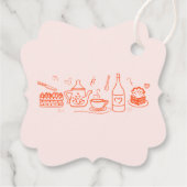 Étiquettes Cadeau Thé de mariage fantaisiste avec gribouillis (Dos)