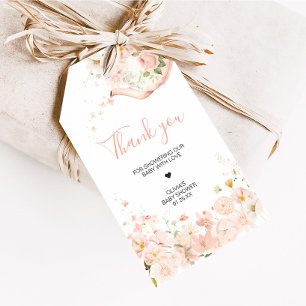 Étiquettes-cadeau Thé floral rose pour deux Baby showers Favoriser l