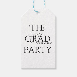 Étiquettes-cadeau The grad party name 20XX bold letter graduatsimple