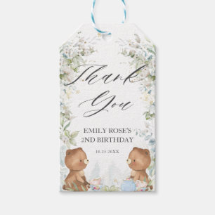 Étiquettes-cadeau Thé Nounours mignon pour deux 2e fête d'annivers