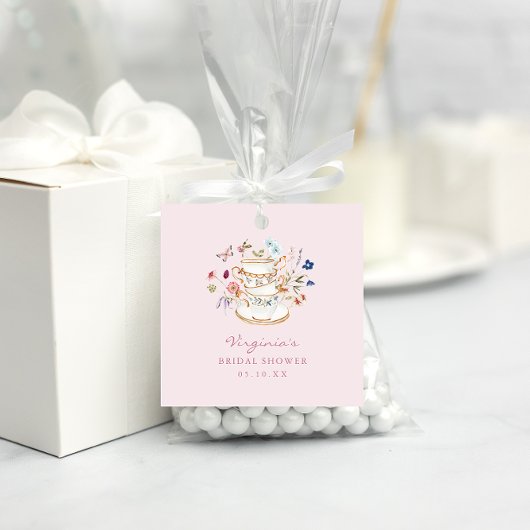 Étiquettes Cadeau Thé Party Rose