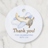 Étiquettes Cadeau Thème 1er anniversaire de l'avion de Cute Boy (Devant)