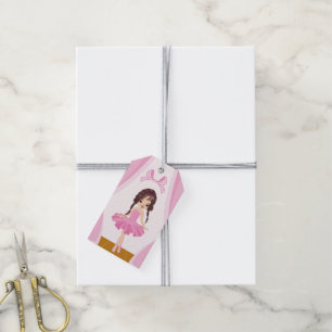 Étiquettes-cadeau Thème Ballerina rose Anniversaire Fête Merci