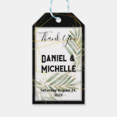 Étiquettes-cadeau Thème Botanique Mariage Arché Noir Moderne (Devant)