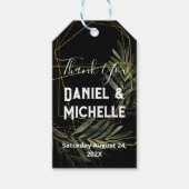 Étiquettes-cadeau Thème Botanique Mariage Arché Noir Moderne (Devant)