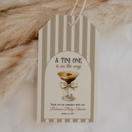 Étiquettes-cadeau Thème café Espresso Martini Baby shower Bow