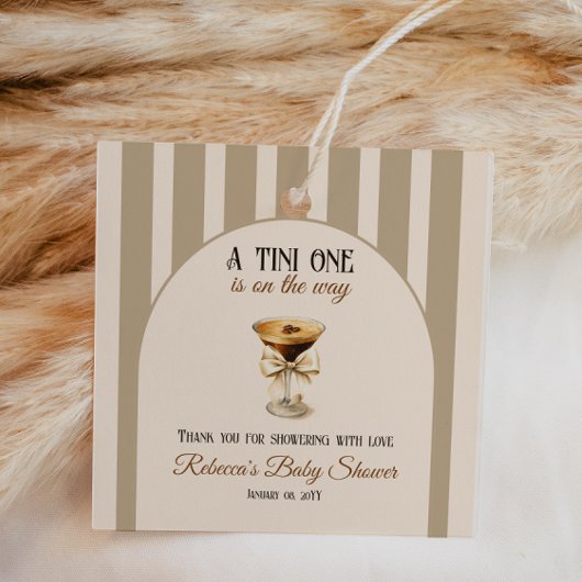Étiquettes Cadeau Thème café Espresso Martini Baby shower Bow