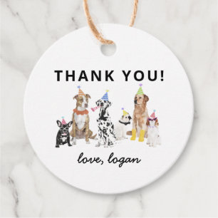 Étiquettes Cadeau Thème Chien Faisons Pawty Chien Fête d'anniversair