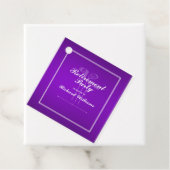 Étiquettes Cadeau Thème classique de golf de retraite violet blanc (En situation)