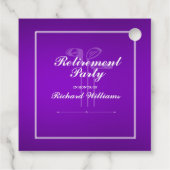 Étiquettes Cadeau Thème classique de golf de retraite violet blanc (Dos)