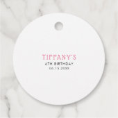 Étiquettes Cadeau Thème Crème de glace rose fête d'anniversaire (Dos)