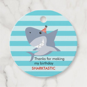 Étiquettes Cadeau Thème d'anniversaire de requin