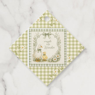 Étiquettes Cadeau Thème de canard floral vert sauge vintage modifiab